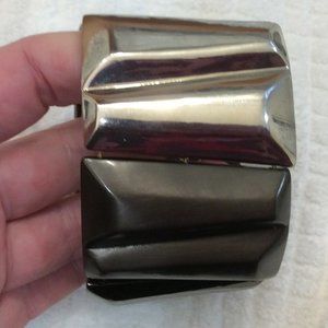 Chicos Large Titanium Looking Stretchy Statement Bracelet